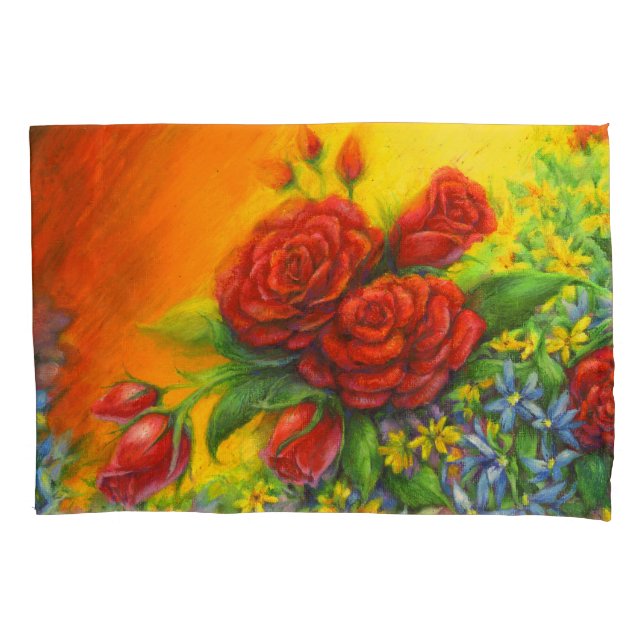 Rose Plumage Pillow Case (Front)