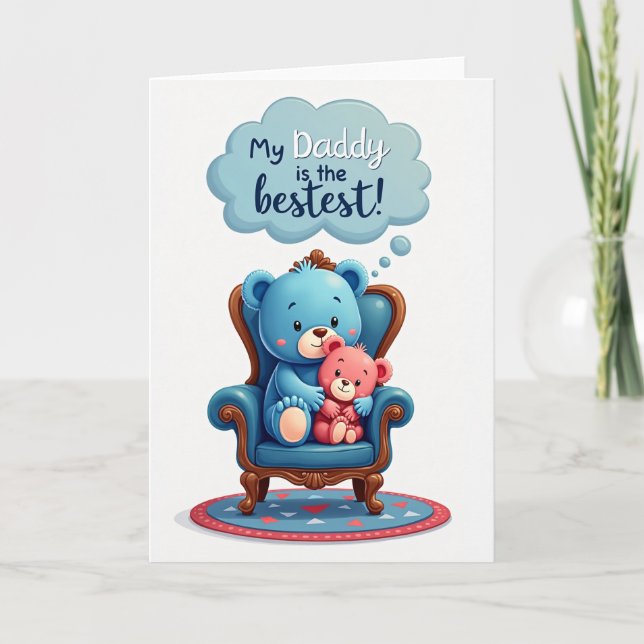 Rose Plush Fathers Day Scene Card (Front)