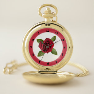Rose Pocket Watch w/Numbers
