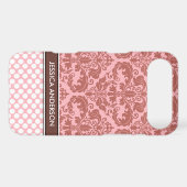 Rose Polka Dot Damask Pattern iPhone 4 Case-Mate Case (Back (Horizontal))