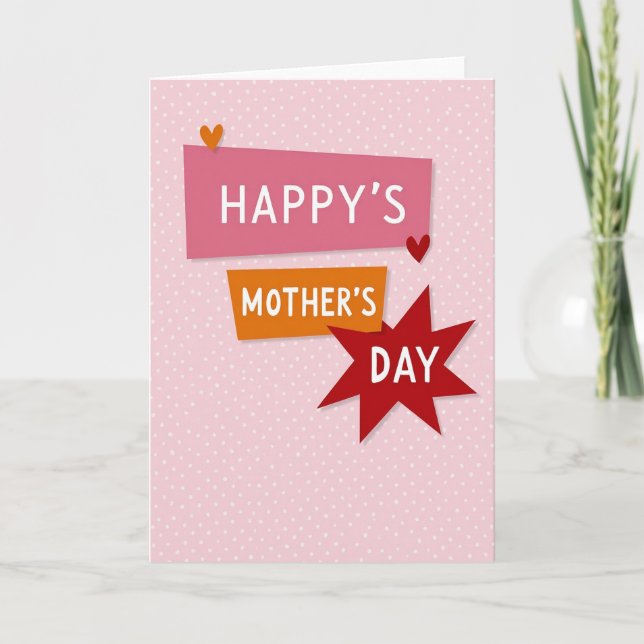 Rose Polka Dot Mothers Day Card (Front)