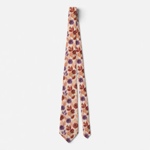 Rose Print Anniversary Autumn Wedding Neck Tie