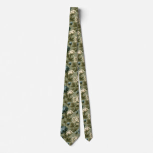 Rose Print Boyfriend Floral Wedding Neck Tie