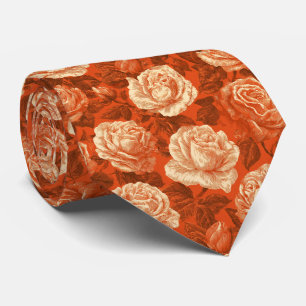 Rose Print Groomsman Corporate Neck Tie