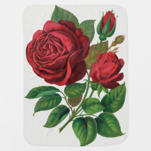 Rose Print Rochester Lithographing and Printing Co Baby Blanket