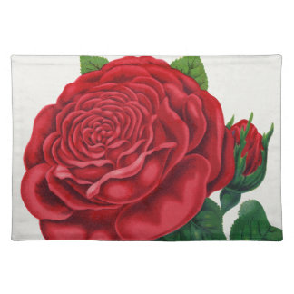 Rose Print Rochester Lithographing and Printing Co Cloth Placemat
