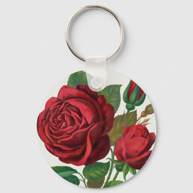 Rose Print Rochester Lithographing and Printing Co Keychain (Front)
