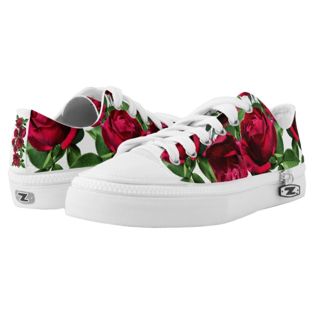 rose print sneakers