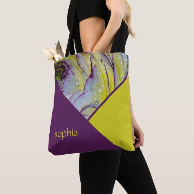 Rose Print Tote Bag (Close Up)