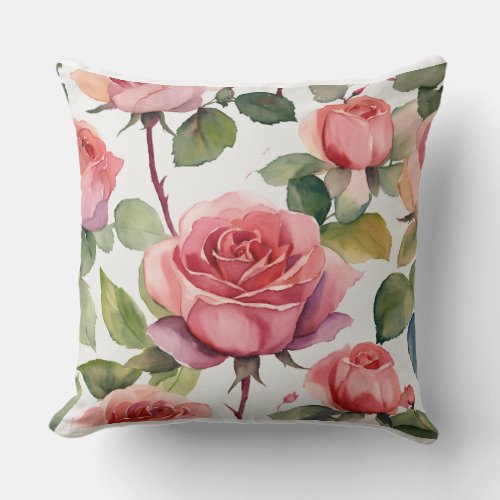 Rose printed two side Throw Pillow