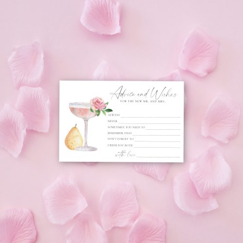 Rose Prosecco _ advice and wishes bridal shower Stationery
