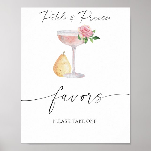 Rose prosecco - bridal favors please take one  poster (Front)