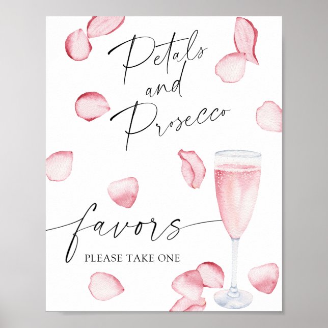 Rose prosecco - bridal favors please take one  poster (Front)