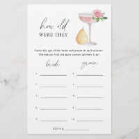 Rose Prosecco - How old were they bridal game