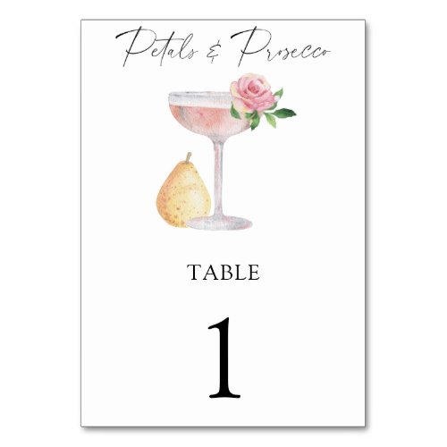 Rose Prosecco _ wedding table number