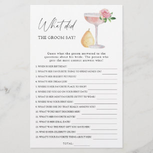 Rose Prosecco - What did the groom say bridal game