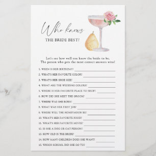 Rose Prosecco - Who knows the bride best game