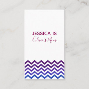Rose, Purple & Blue Chevron Accent Mommy Card