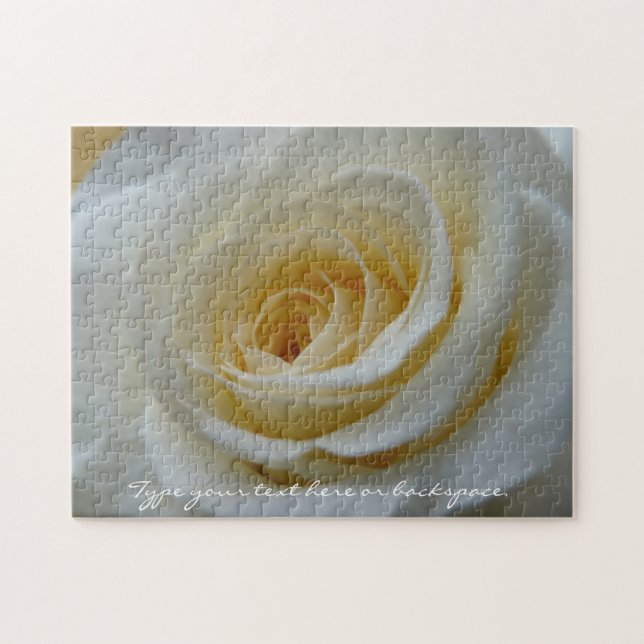 Rose Puzzle Personalized White Rose Puzzles (Horizontal)