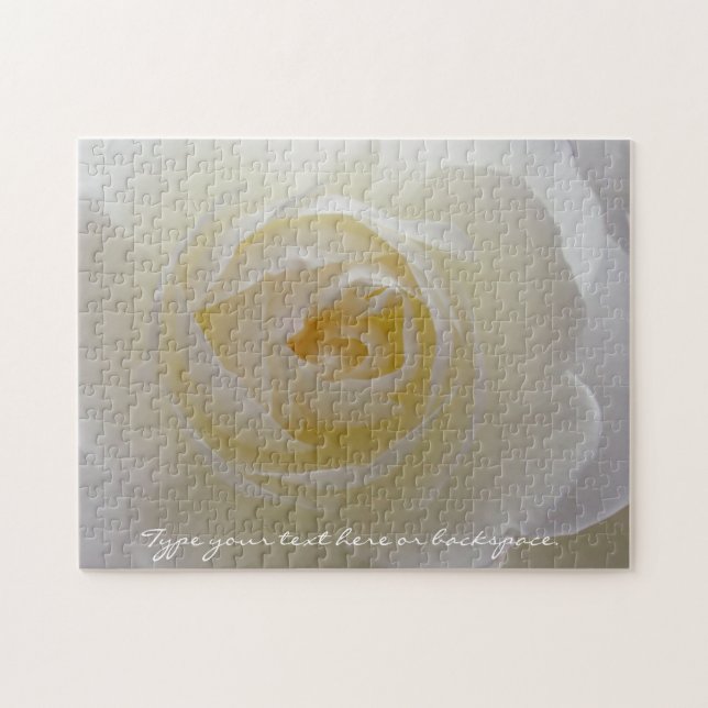 Rose Puzzle Personalized White Rose Puzzles (Horizontal)