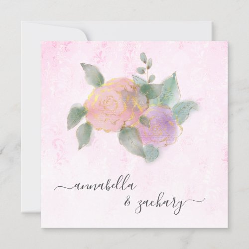 *~* ROSE QR RSVP +  Gold Glitter -  AR12 Wedding I Invitation