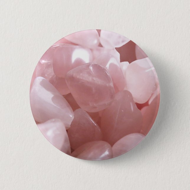Rose Quarts spiritual pink love crystal Pinback Button (Front)