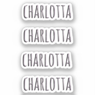 Rose Quartz   3D Black Personalized Name  Sticker