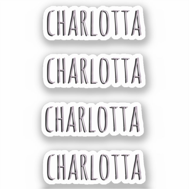 Rose Quartz | 3D Black Personalized Name  Sticker (Front)