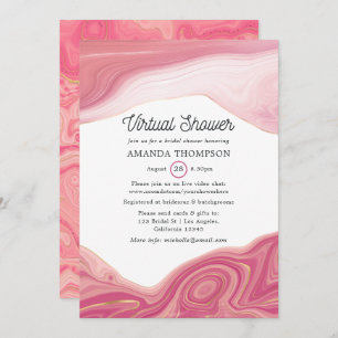 Rose Quartz and Blush Strata Virtual Shower Invitation