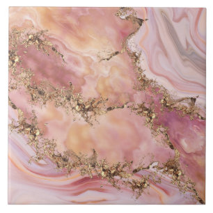 Rose quartz and pastel pink marble ceramic tile