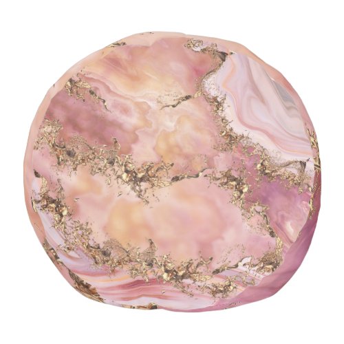 Rose quartz and pastel pink marble pouf