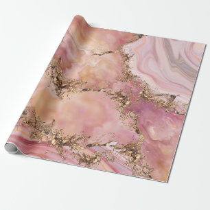 Rose quartz and pastel pink marble wrapping paper