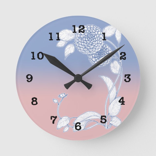 Rose Quartz and Serenity Blue Wall Clock (Front)