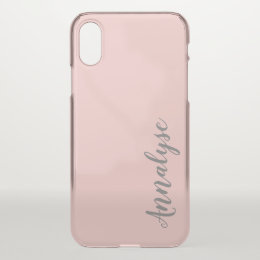 Rose Quartz Blush Light Pink Solid Color Custom iPhone X Case