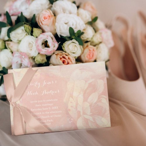 Rose Quartz Blush Pink Watercolor Wedding Invitation