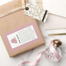 Rose Quartz Crystal Meaning Jewelry Package Label