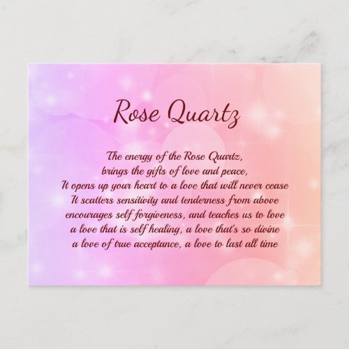 Rose Quartz Crystal Postcard