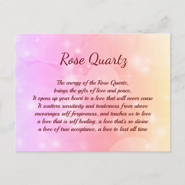 Rose Quartz Crystal Postcard (Front)