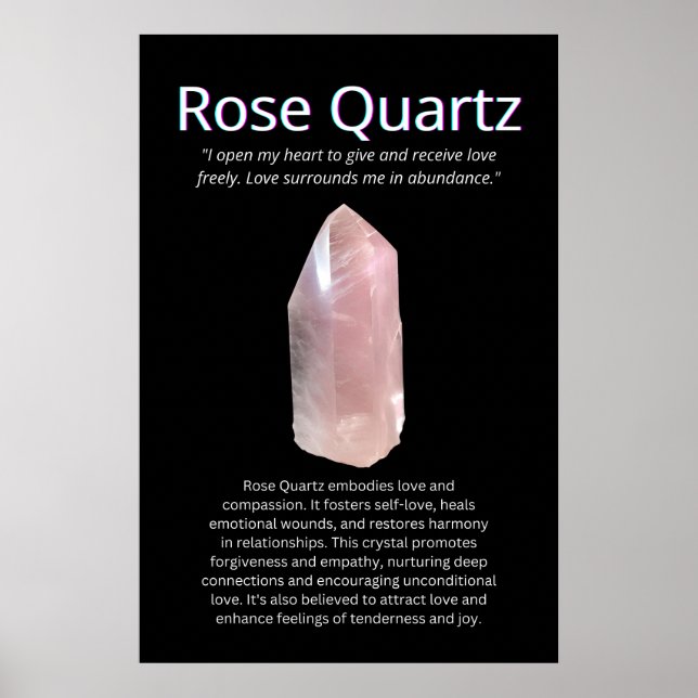 Rose Quartz Crystal Stone Meaning Poster (Front)