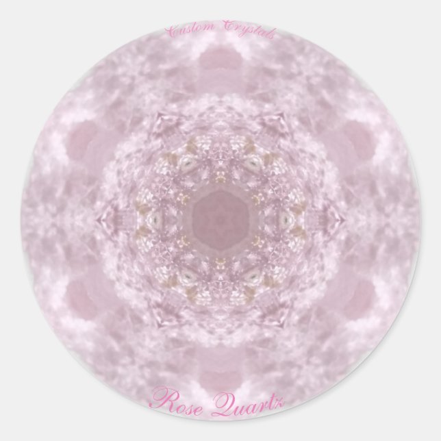 Rose Quartz Custom Crystal Classic Round Sticker (Front)
