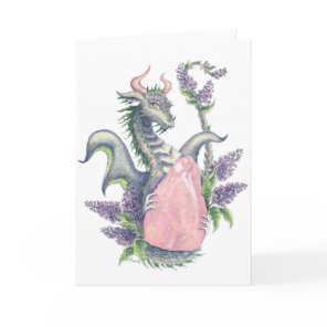 Rose Quartz Dragon - Greeting Card