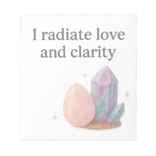 Rose Quartz & Fluorite Crystal Affirmation Notepad