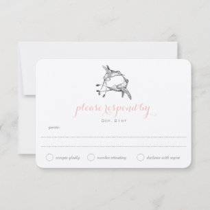 Rose Quartz Hummingbird Kiss Wedding Wedding RSVP