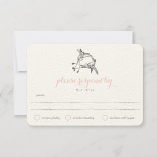 Rose Quartz Hummingbird Kiss Wedding Wedding RSVP
