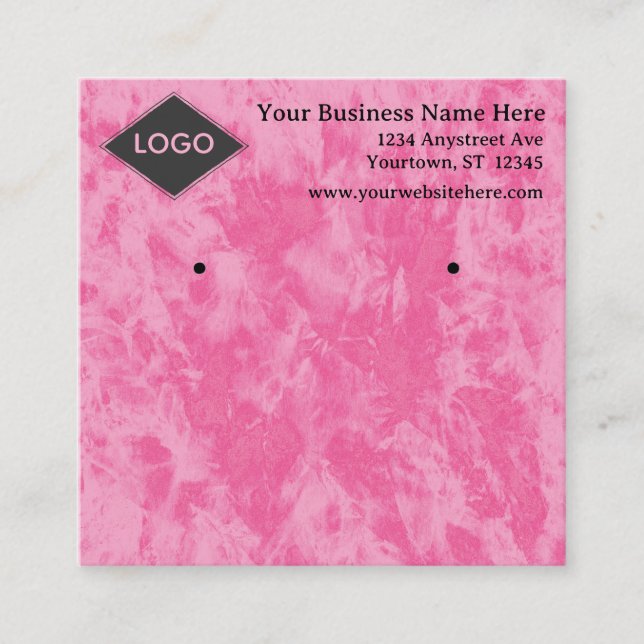Rose Quartz Jewelry Display Square Business Card (Front)