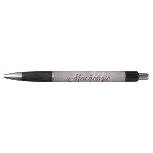 Rose Quartz Matte | Dusty Mauve Pink Monogram Pen (Front)