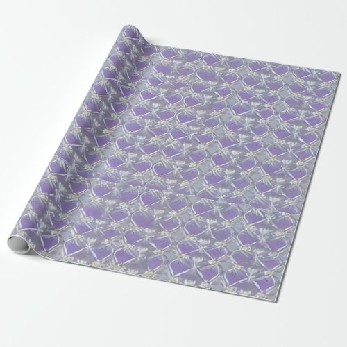 rose quartz periwinkle violet gray pattern wrapping paper