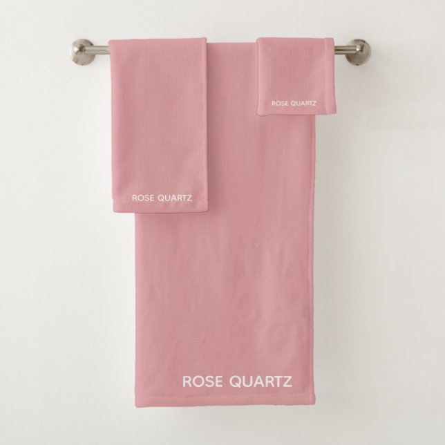 Rose Quartz pink color name Bath Towel Set (Insitu)