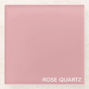 Rose Quartz pink color name Glass Coaster