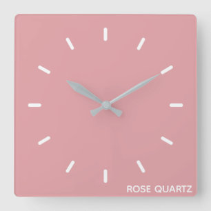 Rose Quartz pink color name Square Wall Clock